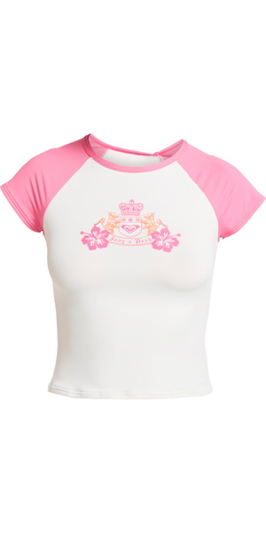 2026 Roxy Womens Roxy Juicy Short Sleeve Lycra Rash Vest ERJWR03937 - Azalea Pink